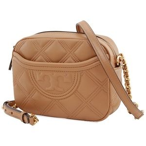 TORY BURCH Beige Diamond Quilted Cross Body Bag